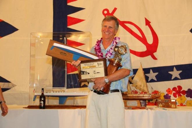 Renowned Transpac navigator Stan Honey accepts awards on behalf of Comanche - 2017 Transpac ©  David Livingston